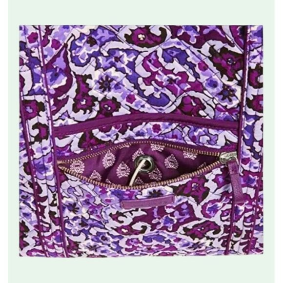 Vera Bradley Large Quilted Tote Bag In Pink & Purple Paisley Pattern - Picture 6 of 6